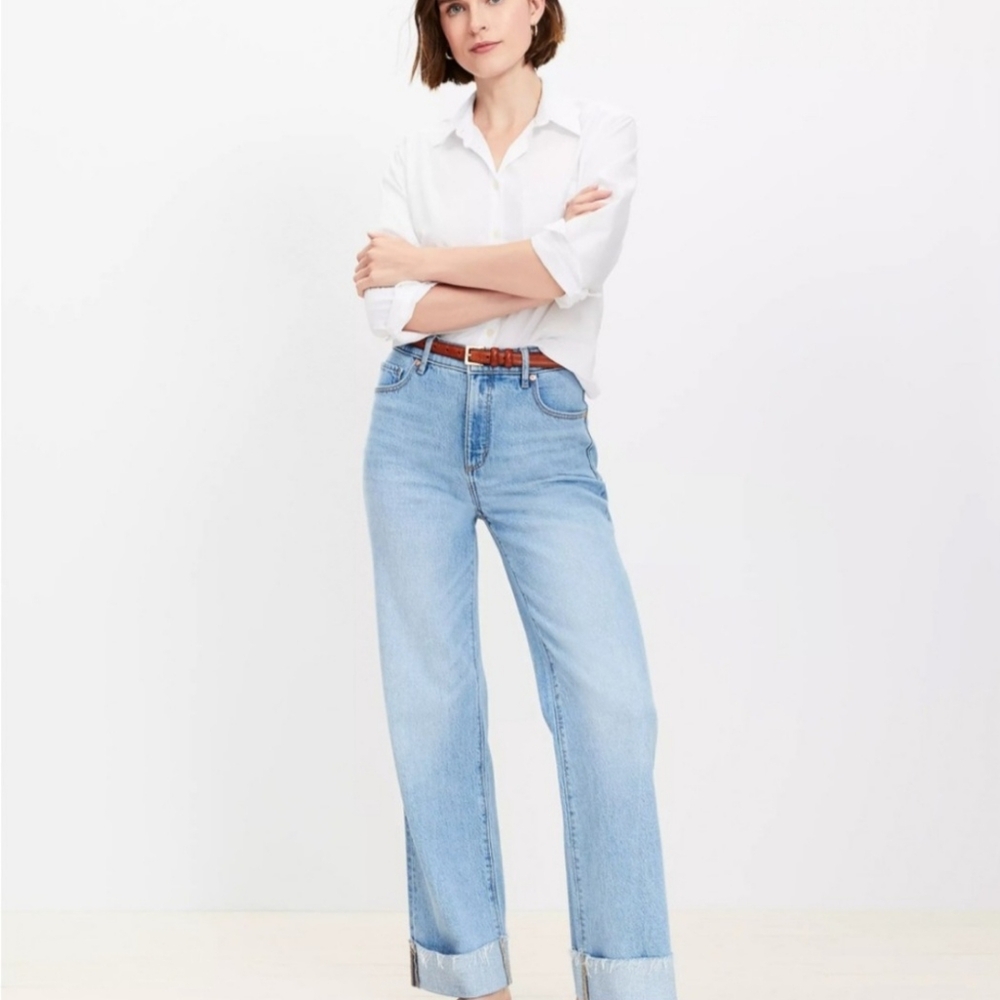 Loft Light Blue Wide Leg Jeans